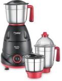 Prestige Regal With Superior Grip, Durability & Appealing Design 750 Juicer Mixer Grinder 3 Jars, Black, Red