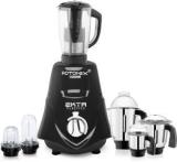 Rotomix 1000 Watts Rocket Mixer Grinder With 3 Stainless Steel 2 Bullets And Juicer Jar S Chutney, Liquid, Dry, 2 Bullets And Juicer Jar 1000 Mixer Grinder 6 Jars, Black