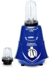 Rotomix 750 watts Rocket Mixer Grinder with 2 Bullets Jars 350ML Jar and 530ML Jar SAF218 750 Mixer Grinder 2 Jars, Navy Blue