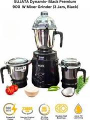 Sujata by Sujata DYNAMIX BLACK 900 Juicer Mixer Grinder 3 Jars, Black