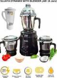 Sujata DYNAMIX BLACK 900 Juicer Mixer Grinder 4Jars With Blender Jar 1750 ML 900 W Mixer Grinder 4 Jars, Black