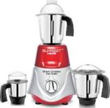 Sunmeet 1000 Watts Rocket Mixer Grinder With 3 Stainless Steel Chutney Jar, Liquid Jar And Dry Jar MGFF444 1000 Mixer Grinder 3 Jars, REDSILVER