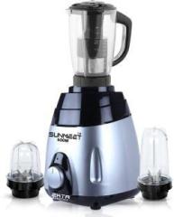 Sunmeet 600 watts Mixer Grinder with 3 Jars 1 Juicer Jar and 2 Bullet Jars EPMG253 Mixer Grinder with Juicer and Bullets Jars 600 Mixer Grinder 3 Jars, BlackSilver