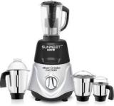 Sunmeet 600 Watts Rocket Mixer Grinder With 3 Stainless Steel And Juicer Jars Chutney Jar, Liquid Jar, Dry Jar And Juicer Jar MGFF85 600 Mixer Grinder 4 Jars, BLACKSILVER