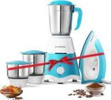 Super Dlx 700 W With Kwid 1100 W Iron Combo Offer Mixer Grinder 3 Jars, Blue