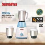 Suryaviva Ronin Mixer Grinder 500 Watt 500 Mixer Grinder 3 Jars, Blue And White