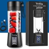 Tenring Sleek, Powerful, and Rare Black Color | USB Rechargeable | Ideal for On the Go 200 W Juicer Mixer Grinder