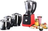 Usha I Chef Mixer Grinder 750 Mixer Grinder 4 Jars, Red, Black