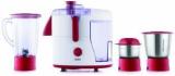 Usha JMG 0500XJ3 500 Watt Juicer Mixer Grinder With 3 Jars Red/White NA 500 Juicer Mixer Grinder 3 Jars, Red, White