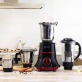 Wonderchef Glory Mixer Grinder, 750 W With 4 Stainless Steel Jars And Anti Rust Stainless Steel Blades, Ergonomic Handles, 5 Years Warranty On Motor Red And Black 750 Juicer Mixer Grinder 4 Jars, Black & Red