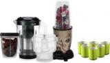 Wonderchef Nutri Blend CKM + Servin Glass Set 400 Juicer Mixer Grinder With Serving Glass Set 3 Jars, Champagne