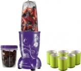 Wonderchef Nutri Blend + Servin Glass Set 400 Mixer Grinder With Serving Glass Set 2 Jars, Purple