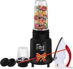 Alibaba Super Combo 750 W Dry Iron White, Red & Tornado Nutri Blender 500 Juicer Mixer Grinder 2 Jars, Black