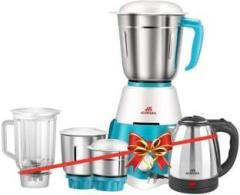 Alibaba Supreme Super Combo 1500W Pearl Electric Kettle Silver & 750 Mixer Grinder 4 Jars, White & Sea Green