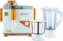 Bajaj NEO JX4 Electrical 450 Juicer Mixer Grinder 2 Jars, White, Orange