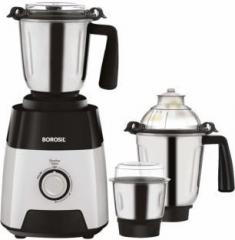 Borosil NA Silverline 750 Mixer Grinder 3 Jars, Silver