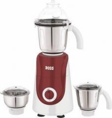 Boss E Series 750 Watt Mixer Grinder, E203, 3 Jar, Maroon White 750 Mixer Grinder