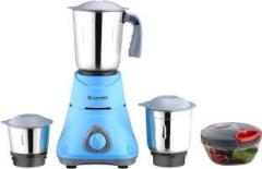 Candes Quick Hand Vegetable Chopper & Bolt 550 Mixer Grinder 3 Jars, Blue, Grey, Black