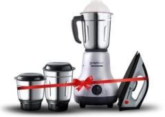 Digismart Kitchen Mate Powerful Motor Mixer Grinder with 3 Jars 1150 Watt Light Weight Lancer Dry Iron Combo Offer 750 W Mixer Grinder 3 Jars, Black