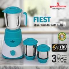 Goodflame Fiesta mixer grinder 750 watt FIESTA 750 Mixer Grinder 3 Jars, Cyan and white