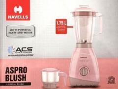 Havells by Havells ASPRO BLUSH MIXER GRINDER 400 Mixer Grinder 2 Jars, Pink