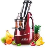 Hestia Nutri Max Cold Press Slow RPM 3 Strainers 240 Watt Juicer 2 Jars, Red Wine