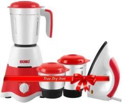 Jaia Stylie Pro Mixer Grinder & 1000 Watt Dry Iron Super Combo 550 Mixer Grinder 3 Jars, Multicolor