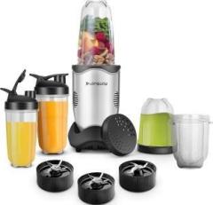 Longway Nutri Power Nutri Blender With Stainless Steel Blades 600 W Juicer Mixer Grinder 5 Jars, Silver