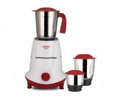 Maharaja Whiteline by Groupe Seb MX 251 Unigrind 500 Mixer Grinder 3 Jars, Red, White