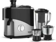 Maharaja Whiteline ODACIO PLUS 500 550 Juicer Mixer Grinder 3 Jars, Black, Grey, STEEL