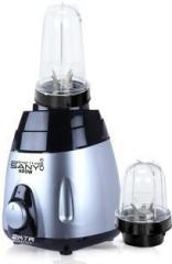 Masterclass Sanyo 600 watts Mixer Grinder with 2 Bullet Jars 530ML and 350ML EPMG790 Mixer Grinder with 2 Bullets Jars 600 Mixer Grinder 2 Jars, Black Silver