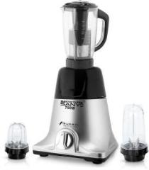 Masterclass Sanyo 750 watts Mixer Grinder with 3 Jars 1 Juicer Jar and 2 Bullet Jars TPMG119 Mixer Grinder with 1 Juicer and 2 Bullets Jars Set 750 Mixer Grinder 3 Jars, Black Silver