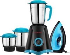 Moonstruck MIXER/JUICER/GRINDER 3 jar with iron combo gift pack 750 watt black COMBO 3 JAR WITH IRON black star 750 Juicer Mixer Grinder 3 Jars, Black, Blue