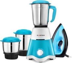 Moonstruck MIXER/JUICER/GRINDER 3 jar with iron combo gift pack 750 watT COMBO 3 JAR WITH IRON 750 Juicer Mixer Grinder 3 Jars, Blue