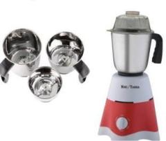 Niki Tasha Red & White 500 W Mixer Grinder with 3 Jars 500 Mixer Grinder 3 Jars, Red, White