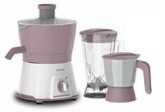 Philips HL7578 JUICER MIXER GRINDER 600 Juicer Mixer Grinder 2 Jars, White and Lilac