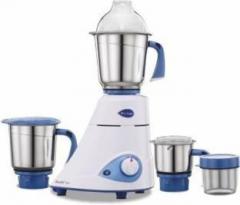 Preethi Blue Leaf Silver 600 W Mixer Grinder 3 Jars, blue and white