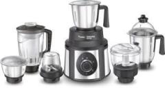 Prestige Endura 1000 Juicer Mixer Grinder with Multi Utility Jar 6 Jars, Black, Silver