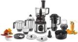 Prestige Endura Pro With Ball Bearing Multi Functional Food Processing Attachments Watts 1000 Juicer Mixer Grinder 6 Jars, Black, Silver