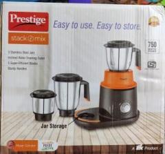 Prestige STACK O MIX MIXER 750 Mixer Grinder 3 Jars, ORANGE / BLACK