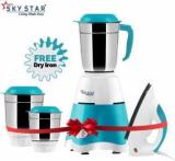 Skystar Supreme Elegant Mixer Grinder & Spectra 750 W Dry Iron Super Combo 700 Mixer Grinder 3 Jars, White Blue