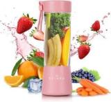 Solara Blendkwik Portable Blender For Smoothies, Milk Shakes, Crushing Ice And Juices 450ml, USB Rechargeable Battery With 4000 MAh, Powerful Motor With Watts 180 Juicer Mixer Grinder 1 Jar, Angel Pink