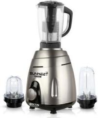 Sunmeet 1000 watts Mixer Grinder with 3 Jars 1 Juicer Jar and 2 Bullet Jars EPMG234 Mixer Grinder with Juicer and Bullets Jars 1000 Mixer Grinder 3 Jars, Silver