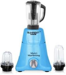 Sunmeet 1000 watts Nexon Mixer Grinder with 2 Bullets Jars and Juicer Jar Juicer Jar, 350ML Jar and 530ML Jar, MAN423 1000 Mixer Grinder 3 Jars, Blue