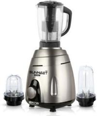 Sunmeet 600 watts Mixer Grinder with 3 Jars 1 Juicer Jar and 2 Bullet Jars EPMG232 Mixer Grinder with Juicer and Bullets Jars 600 Mixer Grinder 3 Jars, Silver