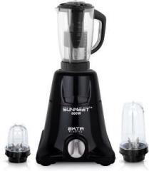 Sunmeet 600 watts Mixer Grinder with 3 Jars 1 Juicer Jar and 2 Bullet Jars EPMG274 Mixer Grinder with Juicer and Bullets Jars 600 Mixer Grinder 3 Jars, Black