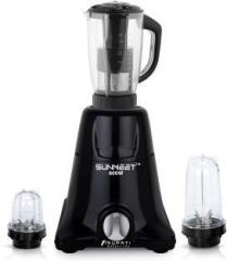 Sunmeet 600 watts Mixer Grinder with 3 Jars 1 Juicer Jar and 2 Bullet Jars TPMG01 Mixer Grinder with 1 Juicer and 2 Bullets Jars Set 600 Mixer Grinder 3 Jars, Black