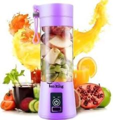 Tenring 6 Blade Smoothie Maker Usb Juicer Bottle Blender | Rechargeable Portable Blender 250 Juicer 1 Jar, Multicolor