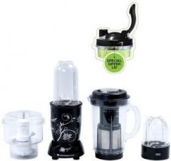 Wonderchef Nutri Blend Complete Kitchen Machine, 22000 RPM Mixer Grinder, Blender, Chopper, Juicer, 4 Unbreakable Jars, 400 Watt, Black, & With Sipper Lid Nutri Blend 400 Juicer Mixer Grinder 4 Jars, Black