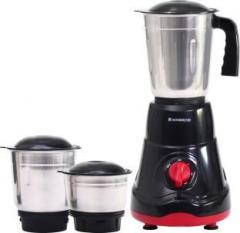 Wonderchef Ruby Mixer Grinder With 3 Jars And Anti Rust Stainless Steel Blades, Ergonomic Handles, 550W, 5 Years Warranty 550 Juicer Mixer Grinder 3 Jars, Red, Black, Silver